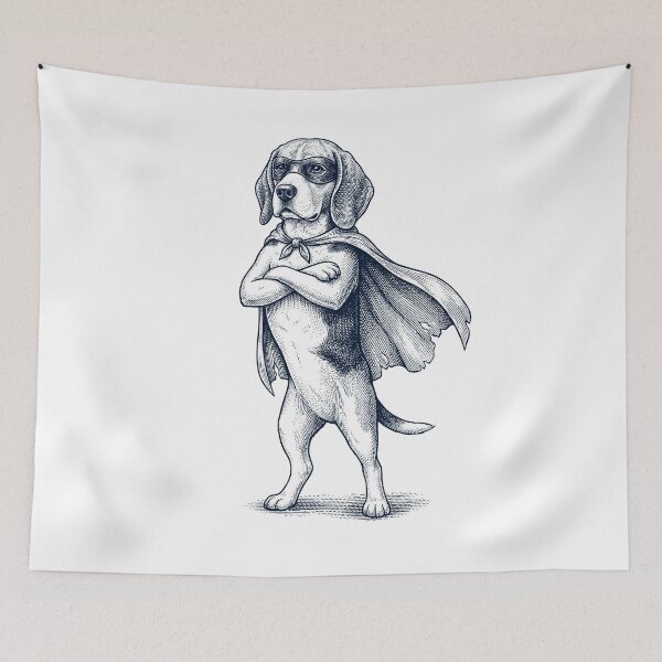 Item preview, Vintage Beagle Hero Superhero Dog Lover designed and sold by DoodleTortle.