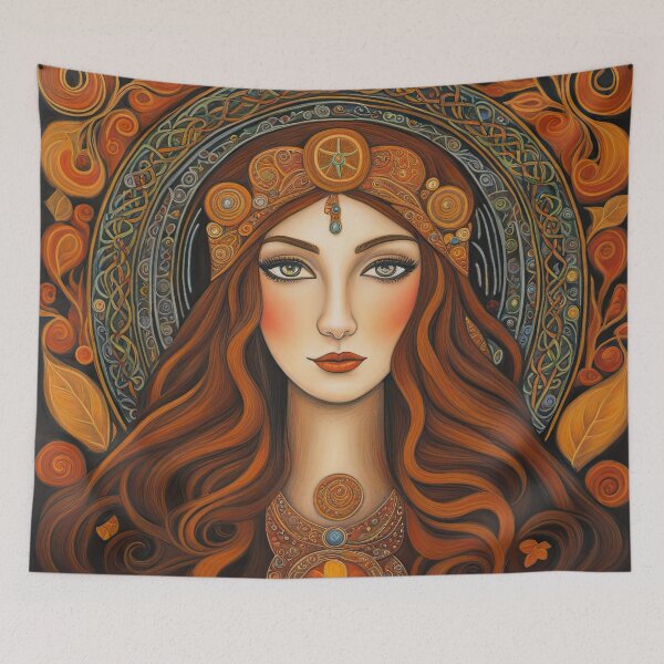 Item preview, Portrait of Celtic priestess, Spirit of Autumn designed and sold by Colin Bentham.