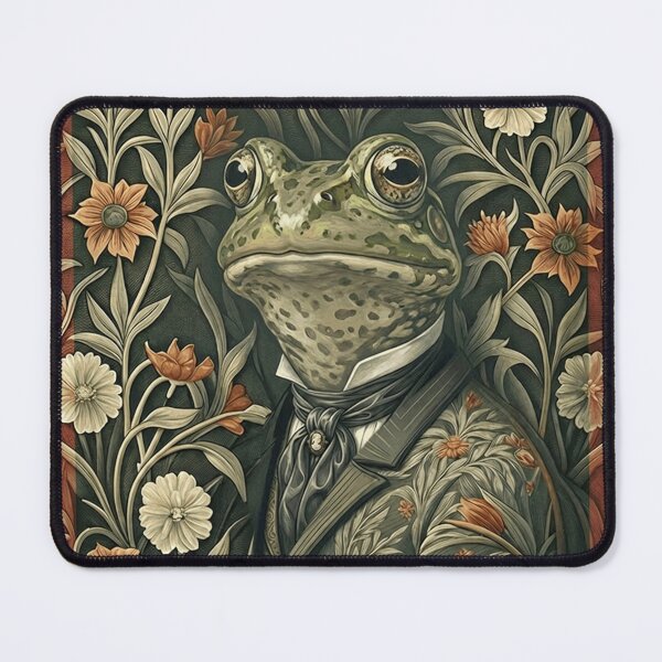 Item preview, Dapper Victorian Frog Gentleman Floral Art designed and sold by AntiqueImages.