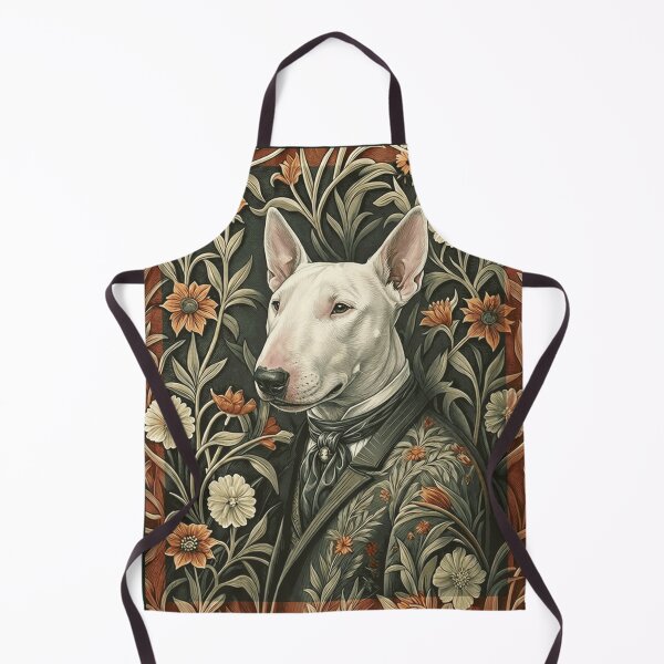 Item preview, Elegant White Bull Terrier Dog Vintage Floral Suit Art designed and sold by AntiqueImages.
