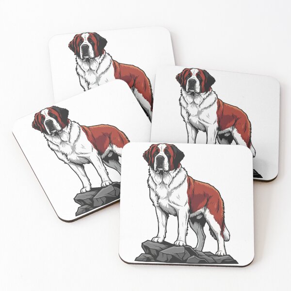 Item preview, Saint Bernard Dog on Rock: Portrait of a Rescuer designed and sold by PixelStudioBe.