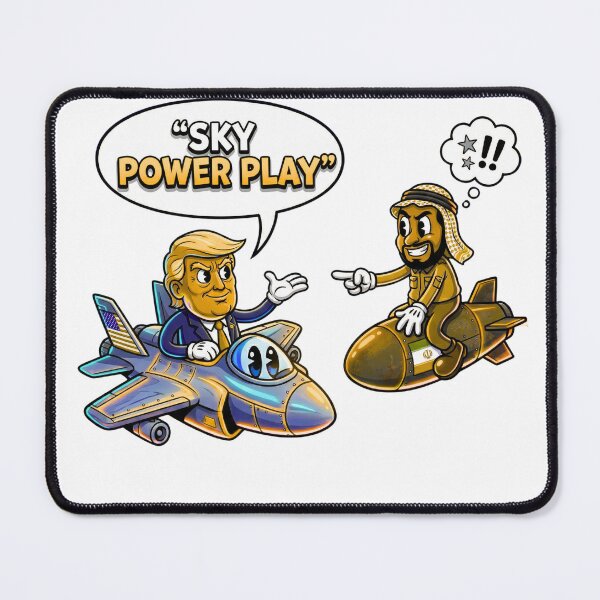 Item preview, Sky Power Play – Cartoon Jet vs Missile Political Satire Design designed and sold by gary44.