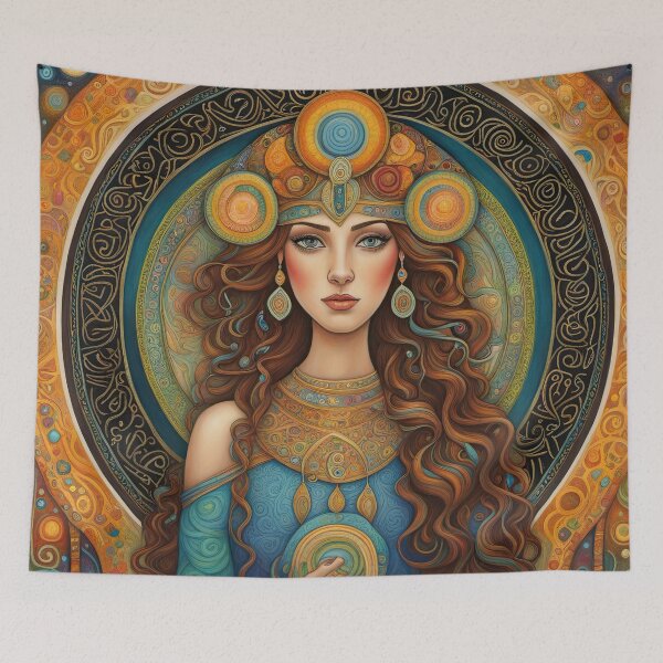 Item preview, Portrait of Celtic priestess, Spirit of Summer designed and sold by Colin Bentham.