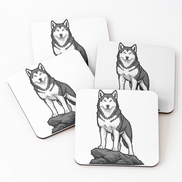 Item preview, Siberian Husky Dog on Rock: Nordic Portrait designed and sold by PixelStudioBe.