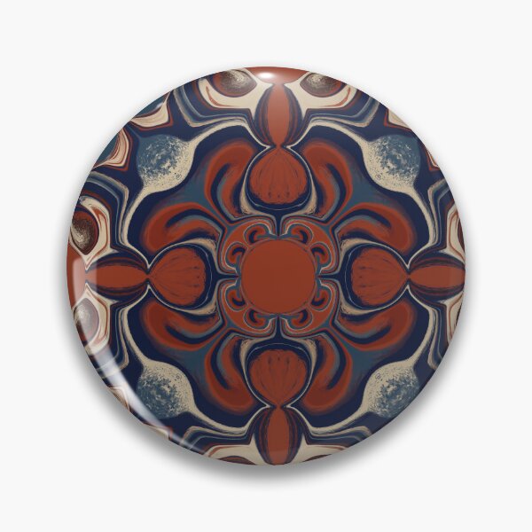 Item preview, mandala art with red and blue designed and sold by Feral Lines Studio .