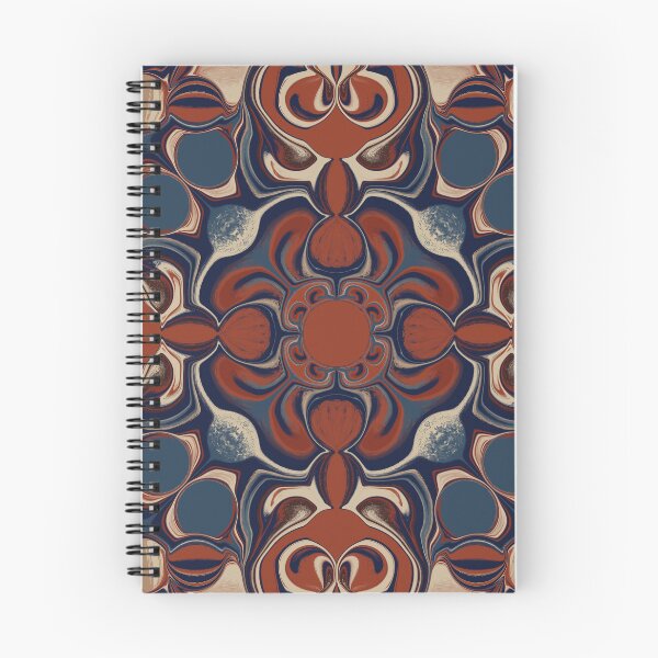 Item preview, mandala art with red and blue designed and sold by Feral Lines Studio .