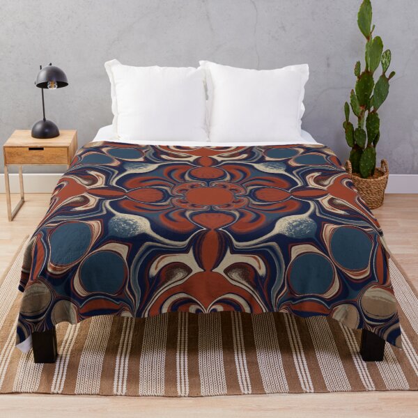 Item preview, mandala art with red and blue designed and sold by Feral Lines Studio .