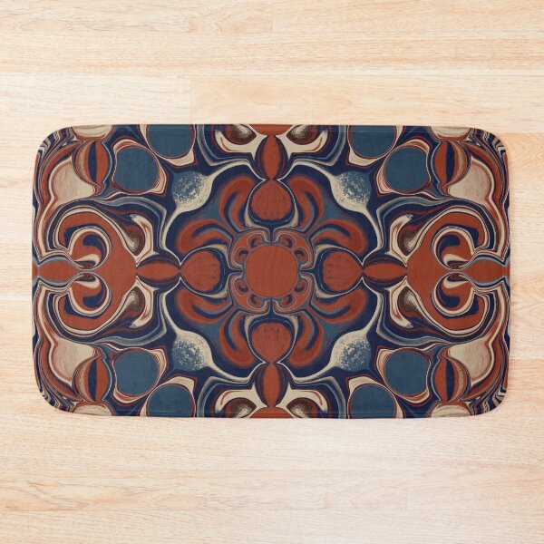 Item preview, mandala art with red and blue designed and sold by Feral Lines Studio .