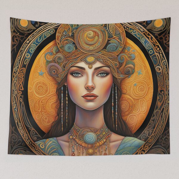 Item preview, Portrait of Celtic priestess, Spirit of Summer designed and sold by Colin Bentham.