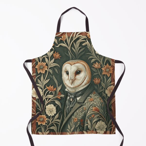 Item preview, Victorian Barn Owl Gentleman Floral Art Nouveau designed and sold by AntiqueImages.