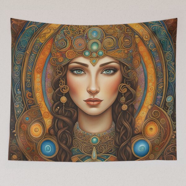 Item preview, Portrait of Celtic priestess, Spirit of Summer designed and sold by Colin Bentham.