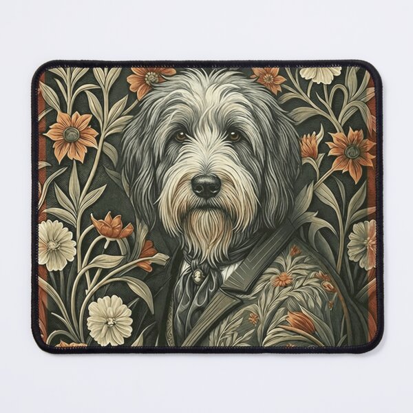 Item preview, Victorian Bearded Collie Shaggy Dog Art Nouveau Portrait designed and sold by AntiqueImages.