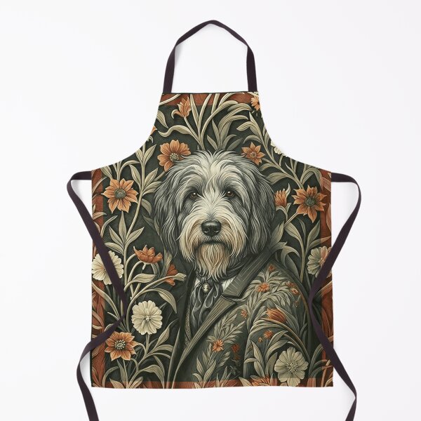 Item preview, Victorian Bearded Collie Shaggy Dog Art Nouveau Portrait designed and sold by AntiqueImages.