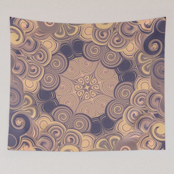 Item preview, mandala art with pastel colors designed and sold by Feral Lines Studio .