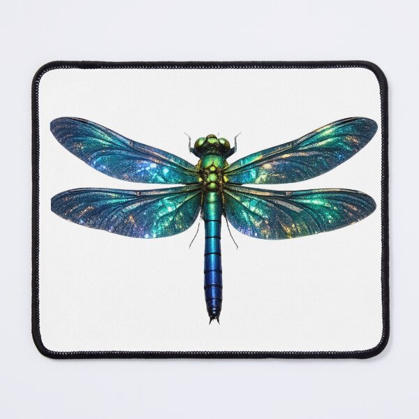 Item preview, Iridescent Dragonfly Macro – Vibrant Blue‑Green Nature Art designed and sold by Aurora & Ink Artworks .