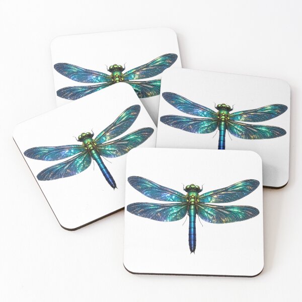 Item preview, Iridescent Dragonfly Macro – Vibrant Blue‑Green Nature Art designed and sold by Aurora & Ink Artworks .