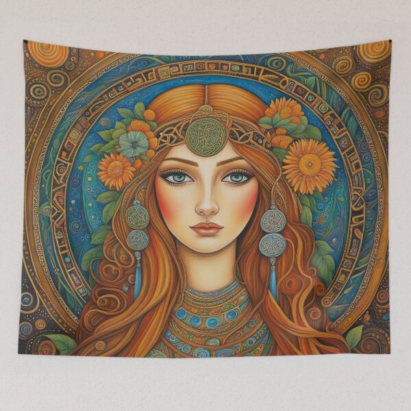 Item preview, Portrait of Celtic priestess, Spirit of Summer designed and sold by Colin Bentham.