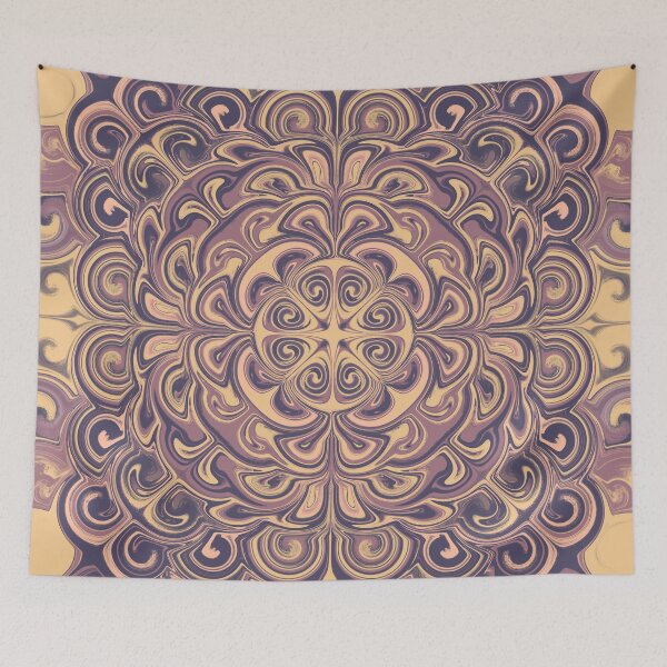 Item preview, mandala art with pastel colors designed and sold by Feral Lines Studio .