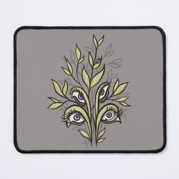 Item preview, Weirdcore Plant with Eyes and Ladybugs - Creepy Cute Surreal Art designed and sold by Boriana Giormova.