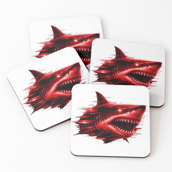 Item preview, Glitch Shark Red Neon – Cyberpunk Ocean Predator Design designed and sold by UnglaublichGut.