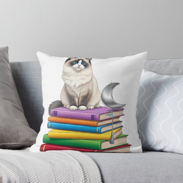 Aperçu de l'œuvre Ragdoll Livre Pile Chat Lune créée et vendue par pumsquare.