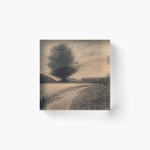 Item preview, Arbre Et Route by Georges Seurat: Minimalist Riverbank Landscape Poster designed and sold by artofuniverse.