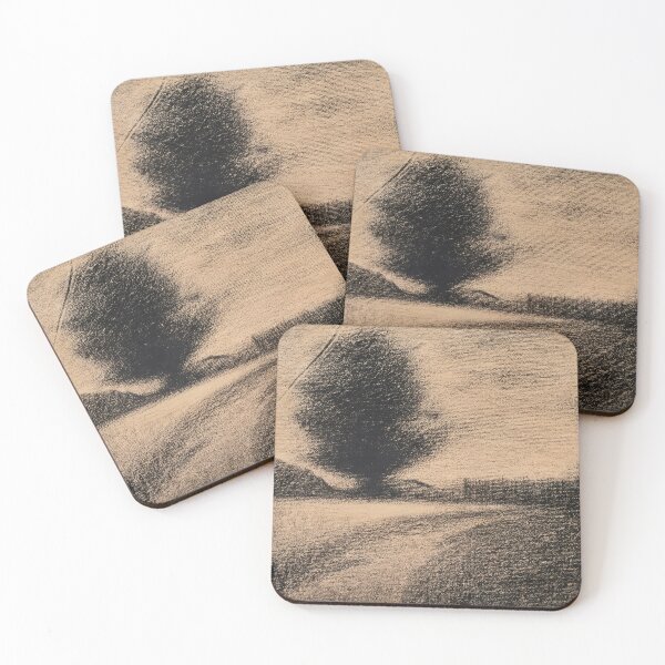 Item preview, Arbre Et Route by Georges Seurat: Minimalist Riverbank Landscape Poster designed and sold by artofuniverse.
