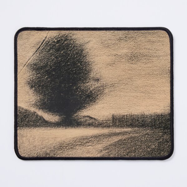 Item preview, Arbre Et Route by Georges Seurat: Minimalist Riverbank Landscape Poster designed and sold by artofuniverse.