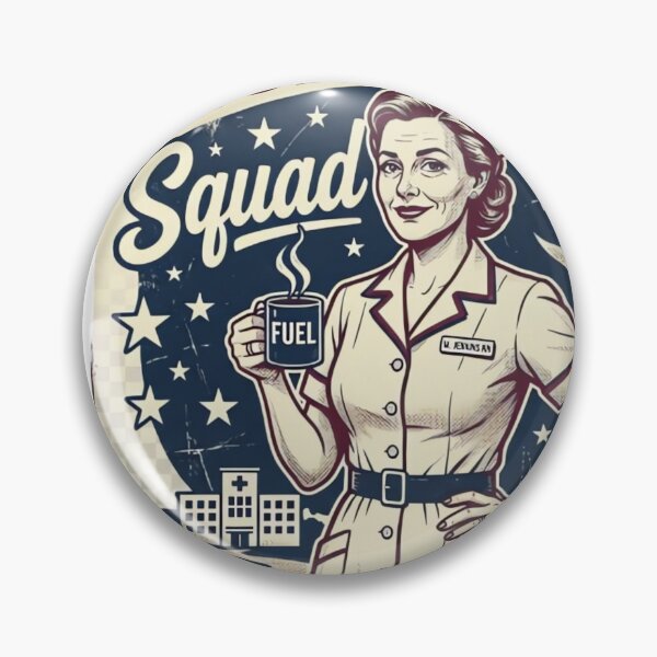 Item preview, Night Shift Squad Fuel Vintage Retro Nurse Poster Design designed and sold by urbinet.