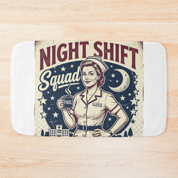 Item preview, Night Shift Squad Fuel Vintage Retro Nurse Poster Design designed and sold by urbinet.