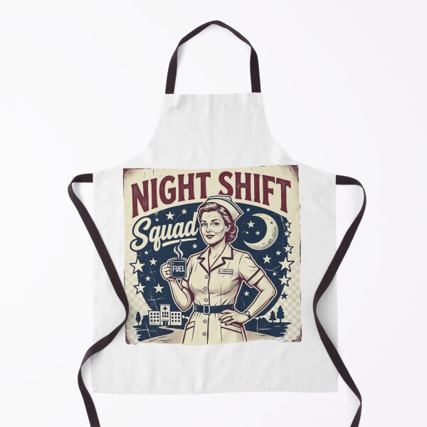 Item preview, Night Shift Squad Fuel Vintage Retro Nurse Poster Design designed and sold by urbinet.
