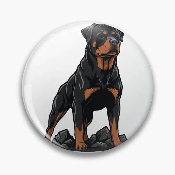Item preview, Rottweiler Dog on Rock Portrait Black Guardian designed and sold by PixelStudioBe.