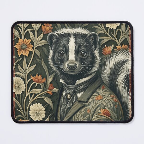 Item preview, Dapper Skunk Victorian Floral Suit Animal Art designed and sold by AntiqueImages.