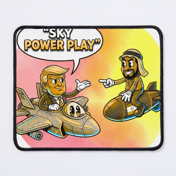 Item preview, Sky Power Play – Cartoon Jet vs Missile Political Satire Design designed and sold by gary44.
