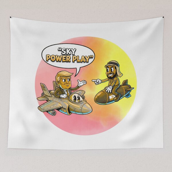 Item preview, Sky Power Play – Cartoon Jet vs Missile Political Satire Design designed and sold by gary44.