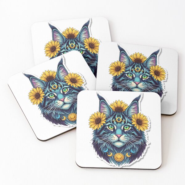 Item preview, Maine Coon Sunflower Mane Cat designed and sold by pumsquare.