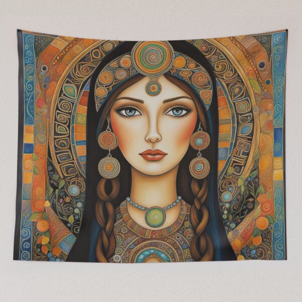 Item preview, Portrait of Celtic priestess, Spirit of Summer designed and sold by Colin Bentham.