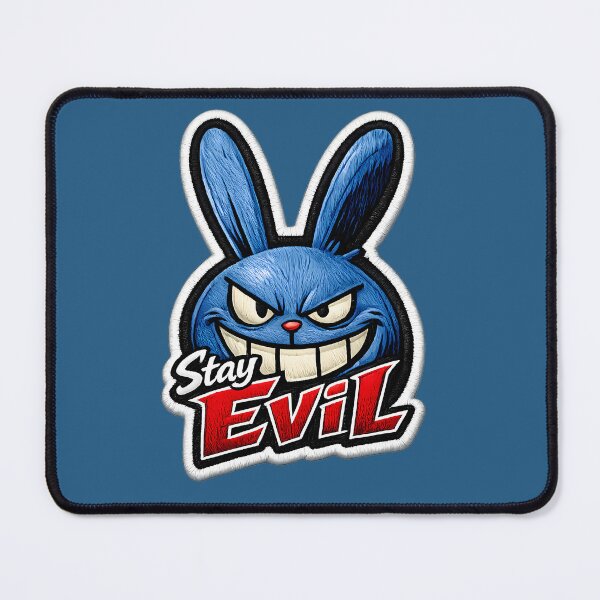 Item preview, Stay Evil Grinning Blue Bunny designed and sold by Mastermind-Art.