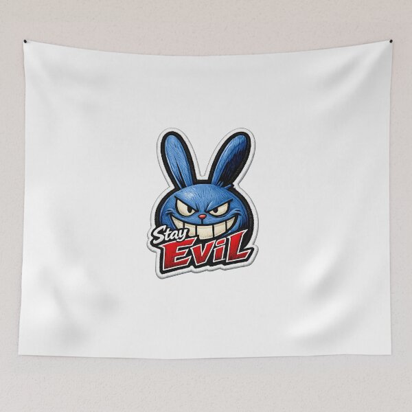 Item preview, Stay Evil Grinning Blue Bunny designed and sold by Mastermind-Art.
