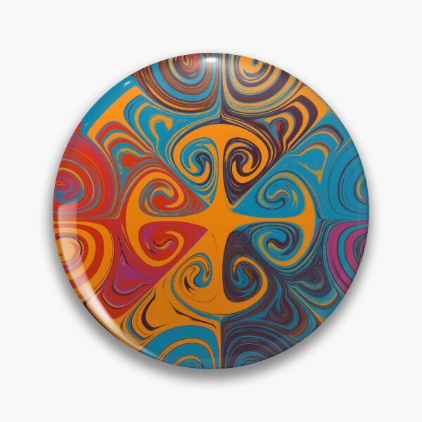 Item preview, mandala art fire and water designed and sold by Feral Lines Studio .