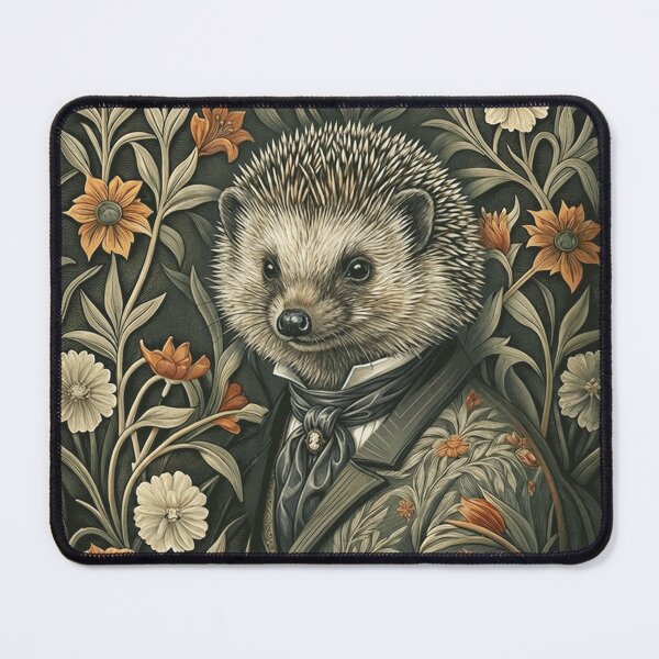 Item preview, Dapper Hedgehog Victorian Floral Suit Art designed and sold by AntiqueImages.