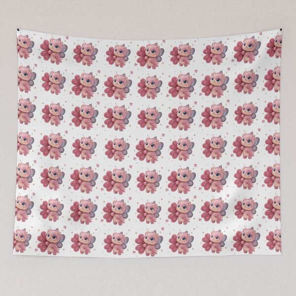 Item preview, Cute Pink Fairy Cat Pattern - Kawaii Butterfly Kitten Design designed and sold by CloudyCatArt.