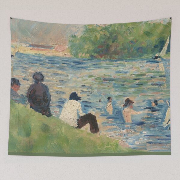 Item preview, Bathers Study for Bathers at Asnières by Georges Seurat: Riverside Poster designed and sold by artofuniverse.