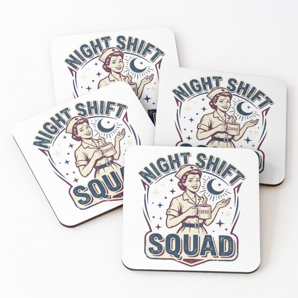 Item preview, Night Shift Squad Retro Badge Nurse Coffee Design designed and sold by urbinet.