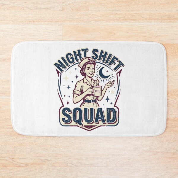 Item preview, Night Shift Squad Retro Badge Nurse Coffee Design designed and sold by urbinet.