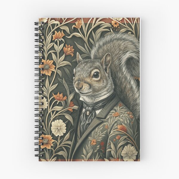 Item preview, Dapper Squirrel Gentleman Floral Vintage Art designed and sold by AntiqueImages.