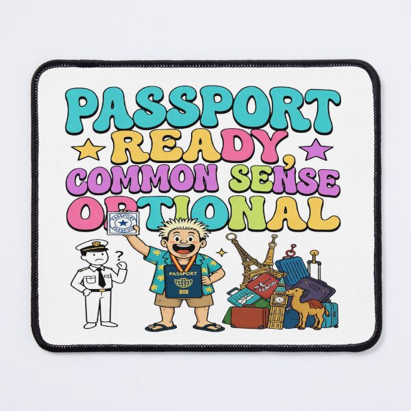 Item preview, Passport Ready, Common Sense Optional – Funny Travel Humor Cartoon Design designed and sold by Sushikidsntod.