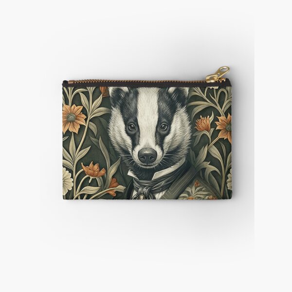 Item preview, Dapper Badger Victorian Floral Art Portrait designed and sold by AntiqueImages.
