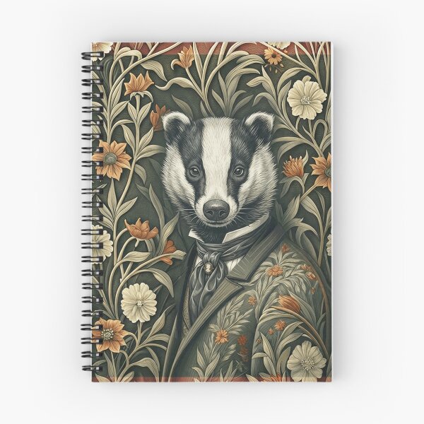 Item preview, Dapper Badger Victorian Floral Art Portrait designed and sold by AntiqueImages.