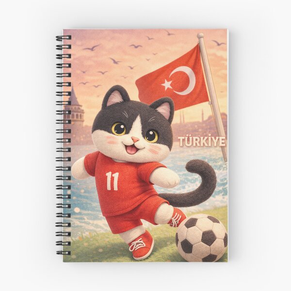 Item preview, Cute Plush Turkish Cat Football Player – Türkiye Soccer Kitten Illustration designed and sold by Pacika.